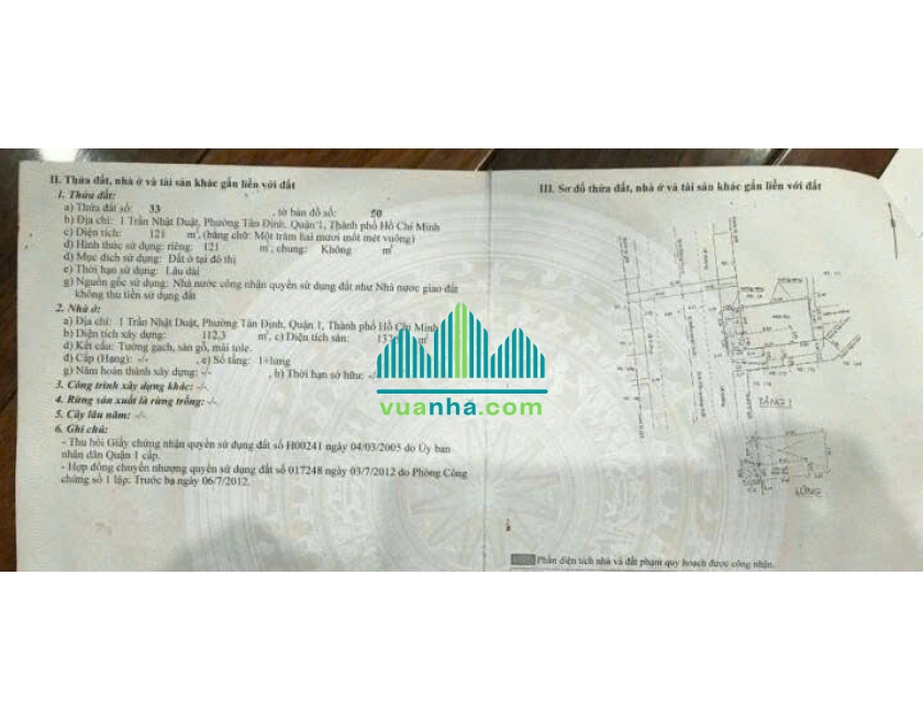 Bán Nhà 6 Tầng + Hầm – 1 Trần Nhật Duật, P. Tân Định, Quận 1 – Diện tích 7.85×15.5m – Giá 75 tỷ