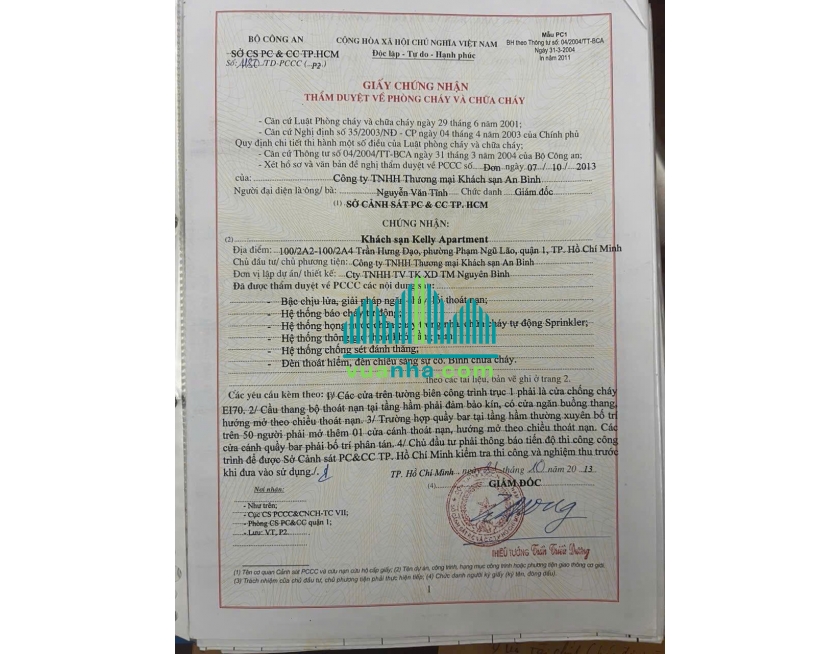 Bán Nhà MT 100/2A2-2A4 Trần Hưng Đạo – Q1 – CHDV 26 Căn, HĐT 155tr/Th