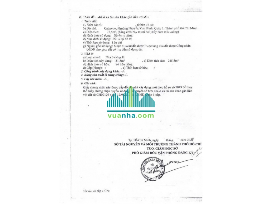 Bán Tòa Nhà 106 Calmette, P. Nguyễn Thái Bình – Quận 1 - DT 4X18.5M