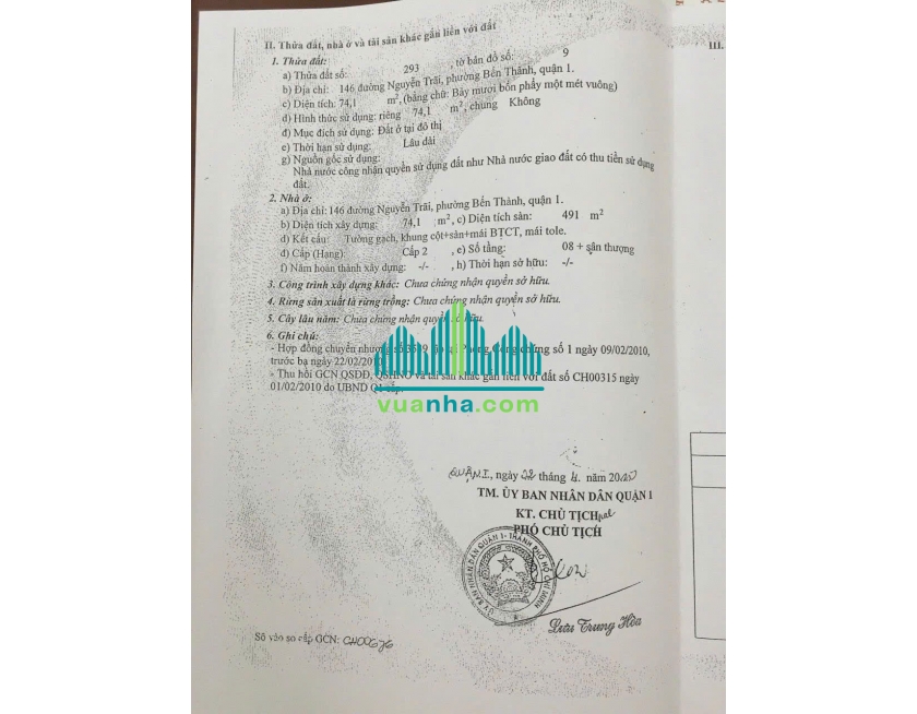 Bán khách sạn 146 Nguyễn Trãi, P. Bến Thành, Quận 1 – DT 4X20M - Giá 105 Tỷ