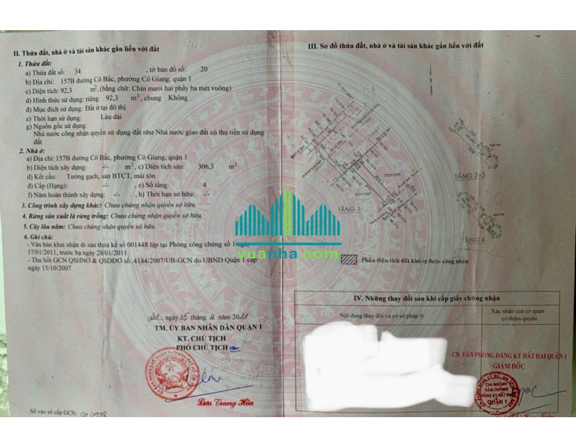 Bán Nhà 4 Tầng (Hai Mặt Tiền) – 157B Cô Bắc, P. Cô Giang, Quận 1 – Giá 43 Tỷ