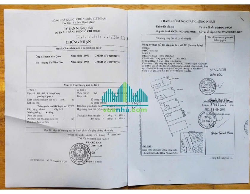 Bán Building 160-162 Lê Hồng Phong – Quận 5 – DT 9,7x22M, HĐT 350tr/Th