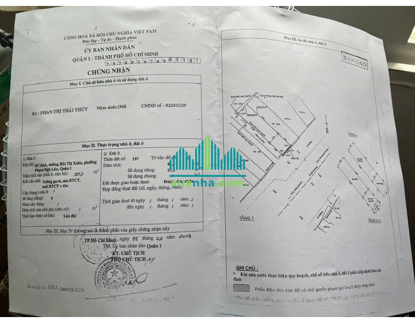Bán Nhà Mặt Tiền 166A Bùi Thị Xuân – Quận 1 - DT 3.8X17.65M, Giá 48 tỉ