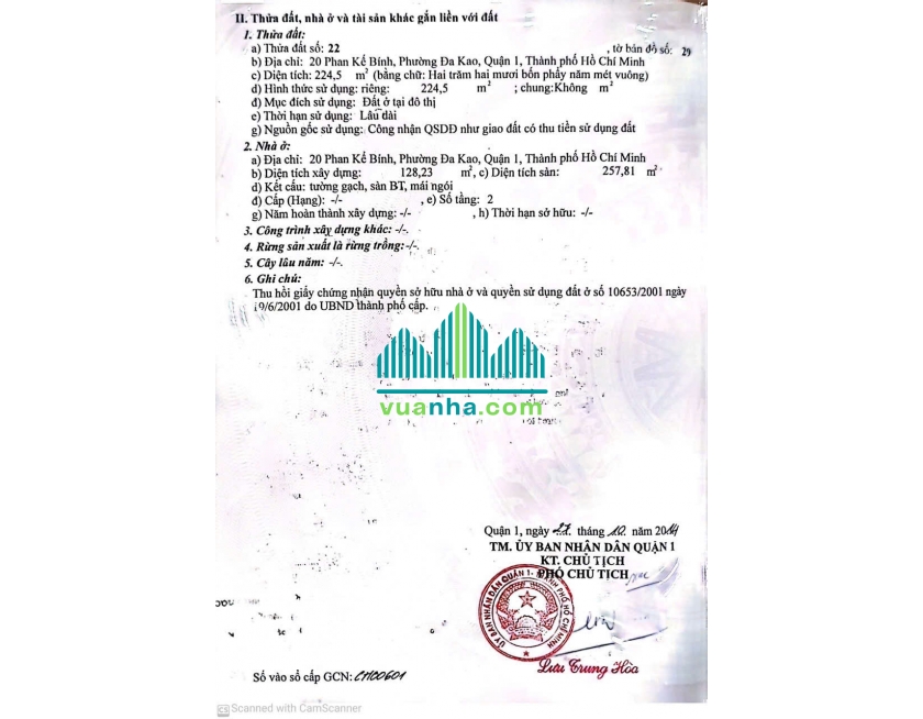 Bán Biệt Thự Mặt Tiền 20 Phan Kế Bính, P. Đa Kao – Quận 1 - DT 9X25M