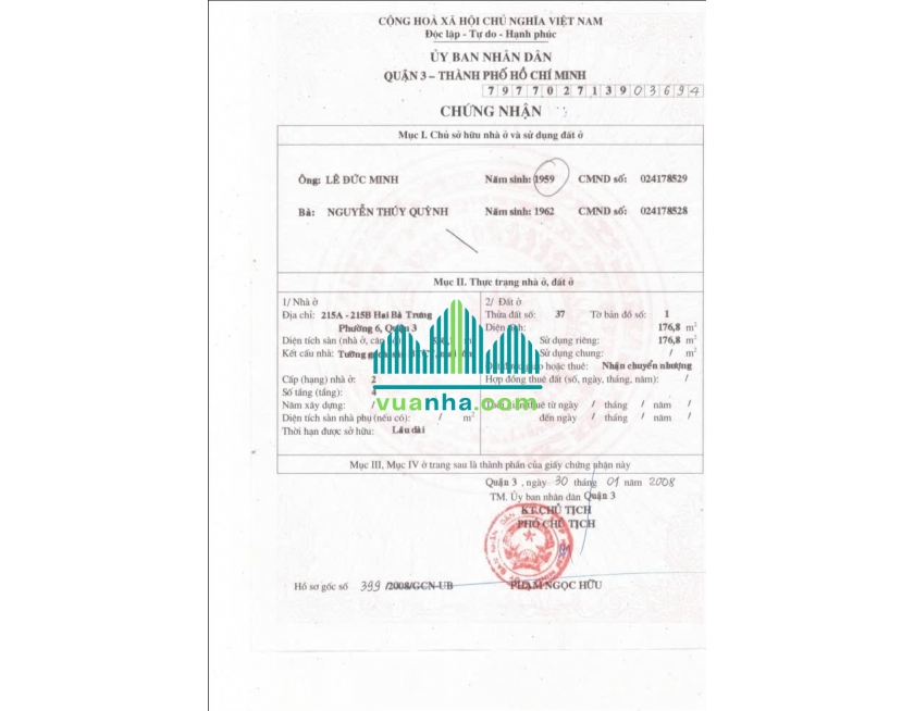 Bán Nhà Mặt Tiền 215A-215B Hai Bà Trưng, P. Võ Thị Sáu, Quận 3 – Diện tích 7.3×24.08m – Giá 192 tỷ