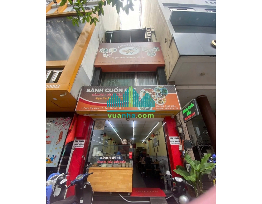 Bán Nhà Mặt Tiền 21A Bùi Thị Xuân, P. Bến Thành – Quận 1 – DT 4X16M, HĐT 50 Triệu/Tháng