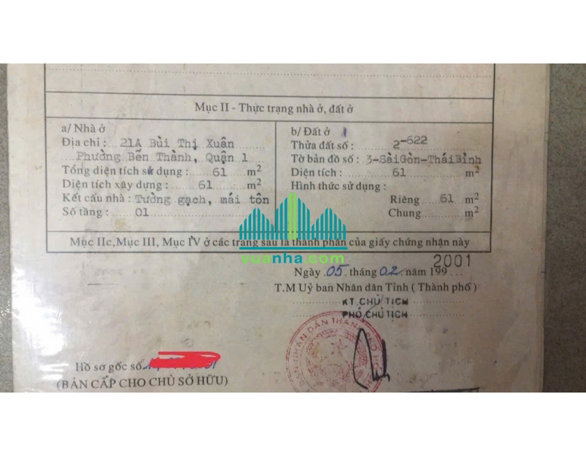 Bán Nhà Mặt Tiền 21A Bùi Thị Xuân, P. Bến Thành – Quận 1 – DT 4X16M, HĐT 50 Triệu/Tháng