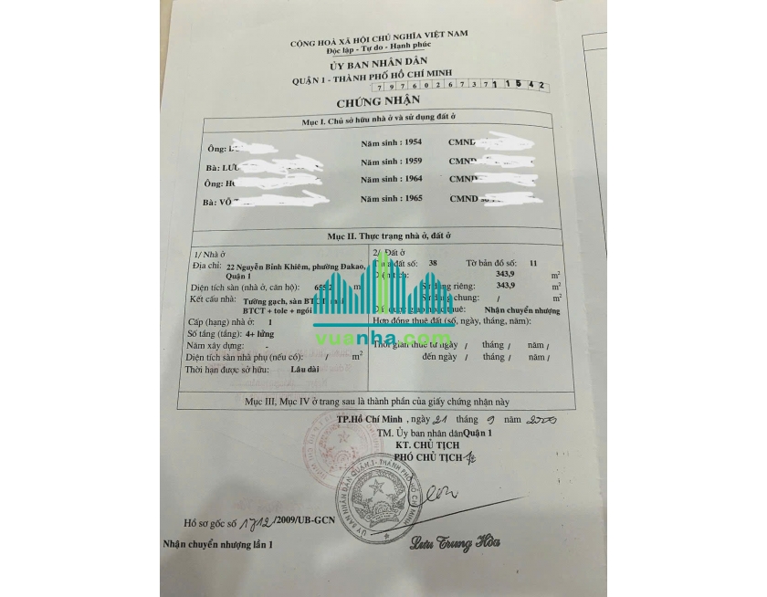 Bán Tòa Nhà 22 Nguyễn Bỉnh Khiêm, P. Đa Kao, Quận 1 – DT 13X27M, Giá 420 Tỷ