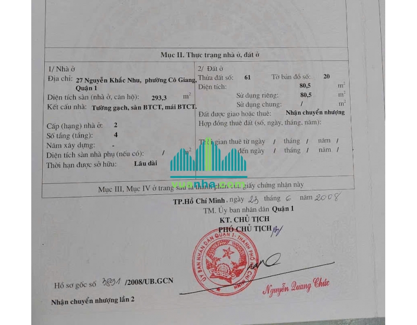 Bán Nhà Mặt Tiền 25–27 Nguyễn Khắc Nhu, P. Cô Giang – Quận 1 – DT 11X29M