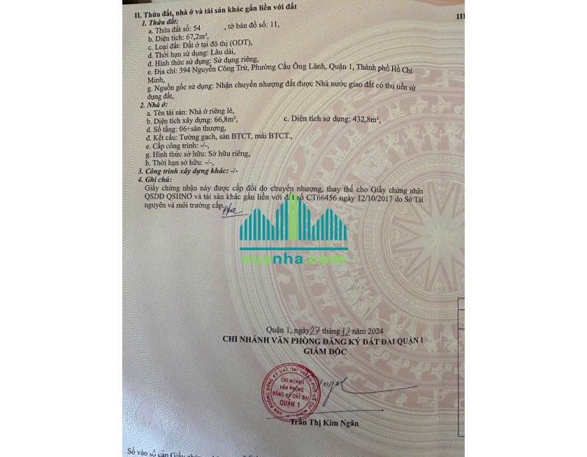 Bán Building 394 Nguyễn Công Trứ, P. Cầu Ông Lãnh – Quận 1 – HĐT 85Tr/th, Giá 43.5 tỉ