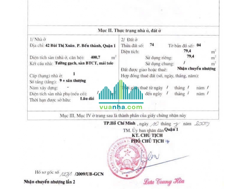 Bán khách sạn 40–42 Bùi Thị Xuân, P. Bến Thành, Quận 1 – Giá 250 Tỷ