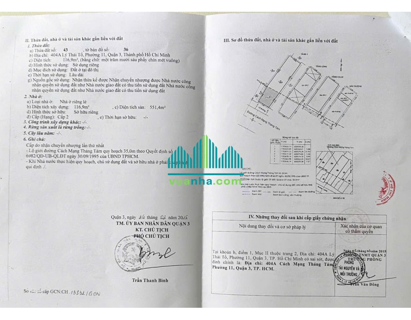 Bán Nhà Mặt Tiền 404A Cách Mạng Tháng 8, P.11, Quận 3 – DT 6.5×27m, Giá 58 Tỷ