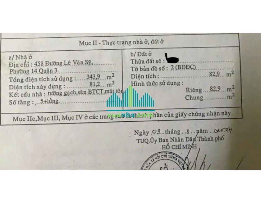 Bán Nhà Mặt Tiền 458 Lê Văn Sỹ, P.14 – Quận 3 – DT 5X24M, Giá Giảm Mạnh