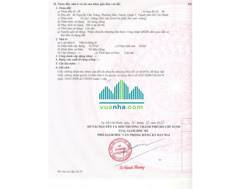 Bán Nhà Mặt Tiền 46 Nguyễn Văn Tráng, P. Bến Thành – Quận 1 – DT 4x14m, HĐT 70tr/th