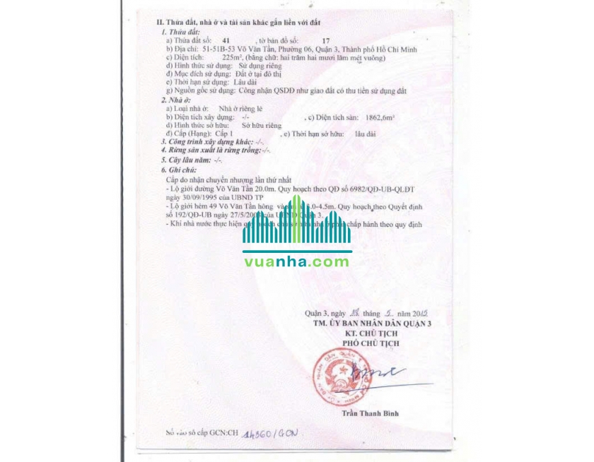 Bán Tòa Nhà 51–53 Võ Văn Tần, P.6 – Quận 3 – DT 7.9X28.6M, HĐT gần 500 Triệu/Tháng